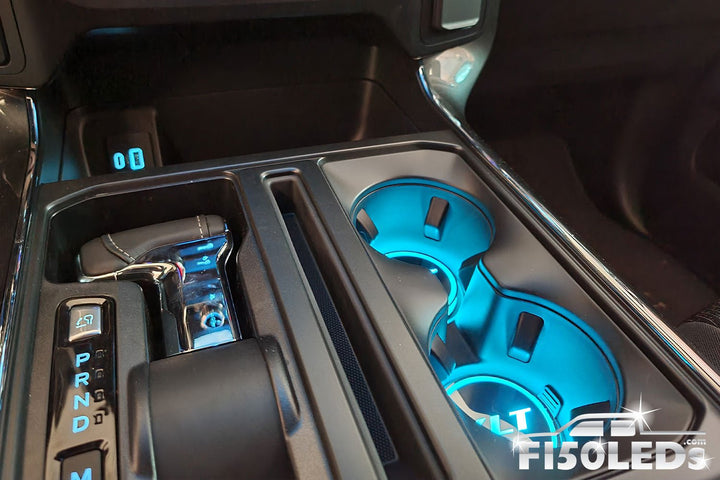 2024 - 2025 F150 LED RGB Cup Holder Coaster Light Kit