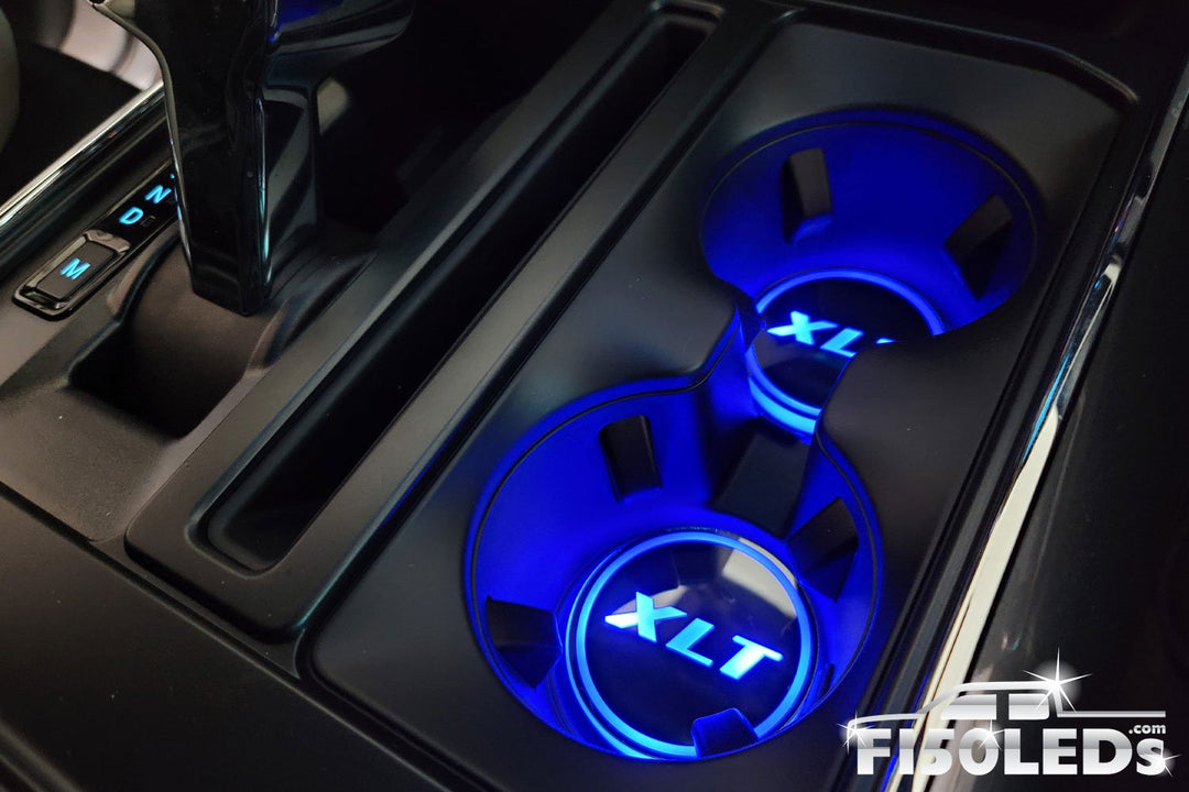 2024 - 2025 F150 LED RGB Cup Holder Coaster Light Kit