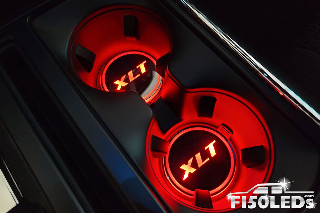 2024 - 2025 F150 LED RGB Cup Holder Coaster Light Kit