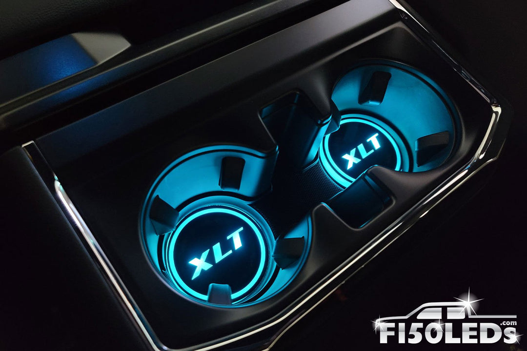 2024 - 2025 F150 LED RGB Cup Holder Coaster Light Kit