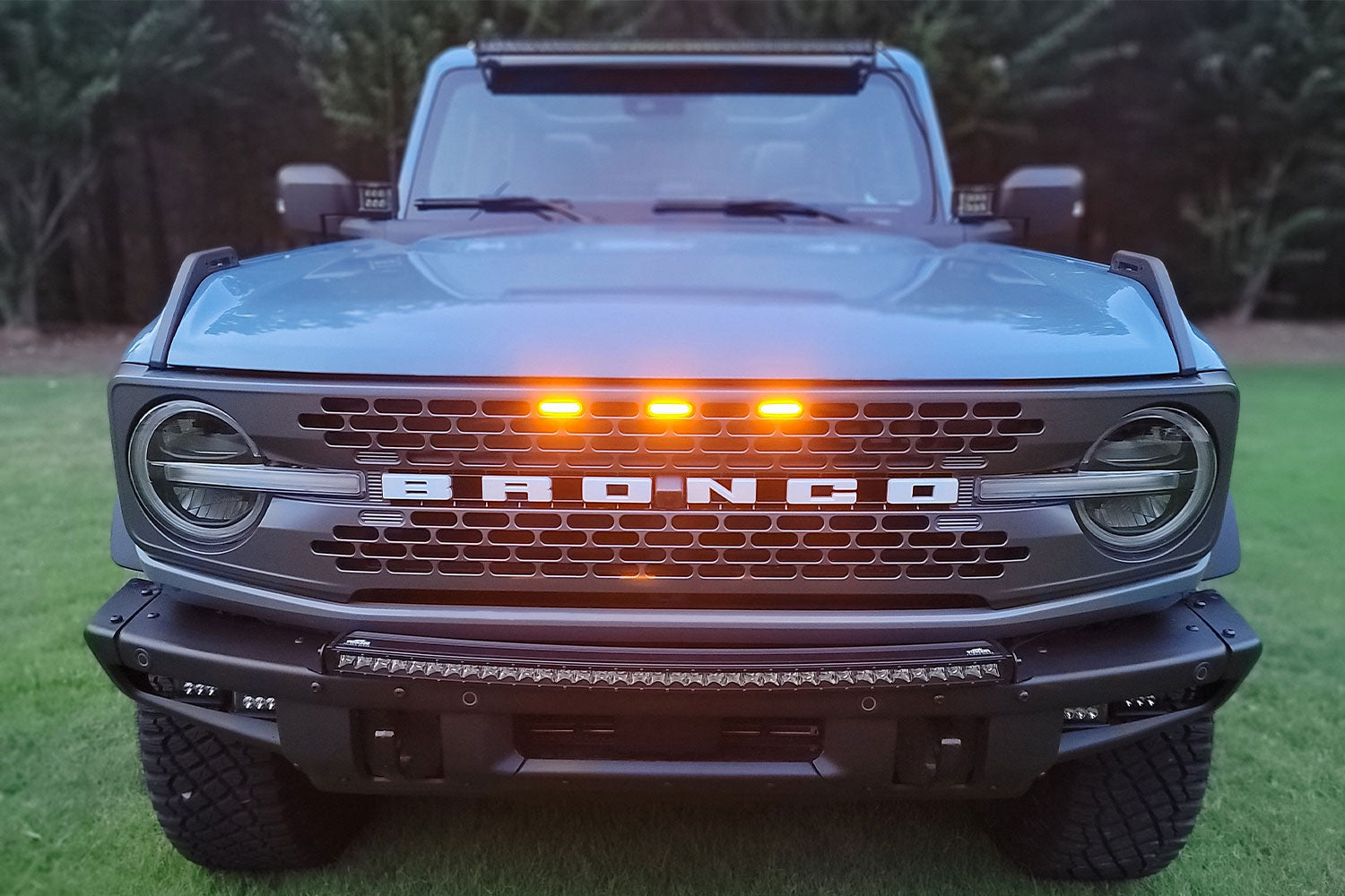 2021 2023 Ford Bronco Raptor Style Extreme Amber LED grill Kit