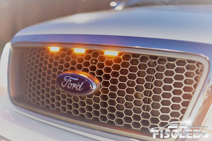 Ford F150 1992 - 1996 Raptor Style Extreme Amber LED grill Kit-1992 - 1997 F150 LEDS-F150LEDs.com