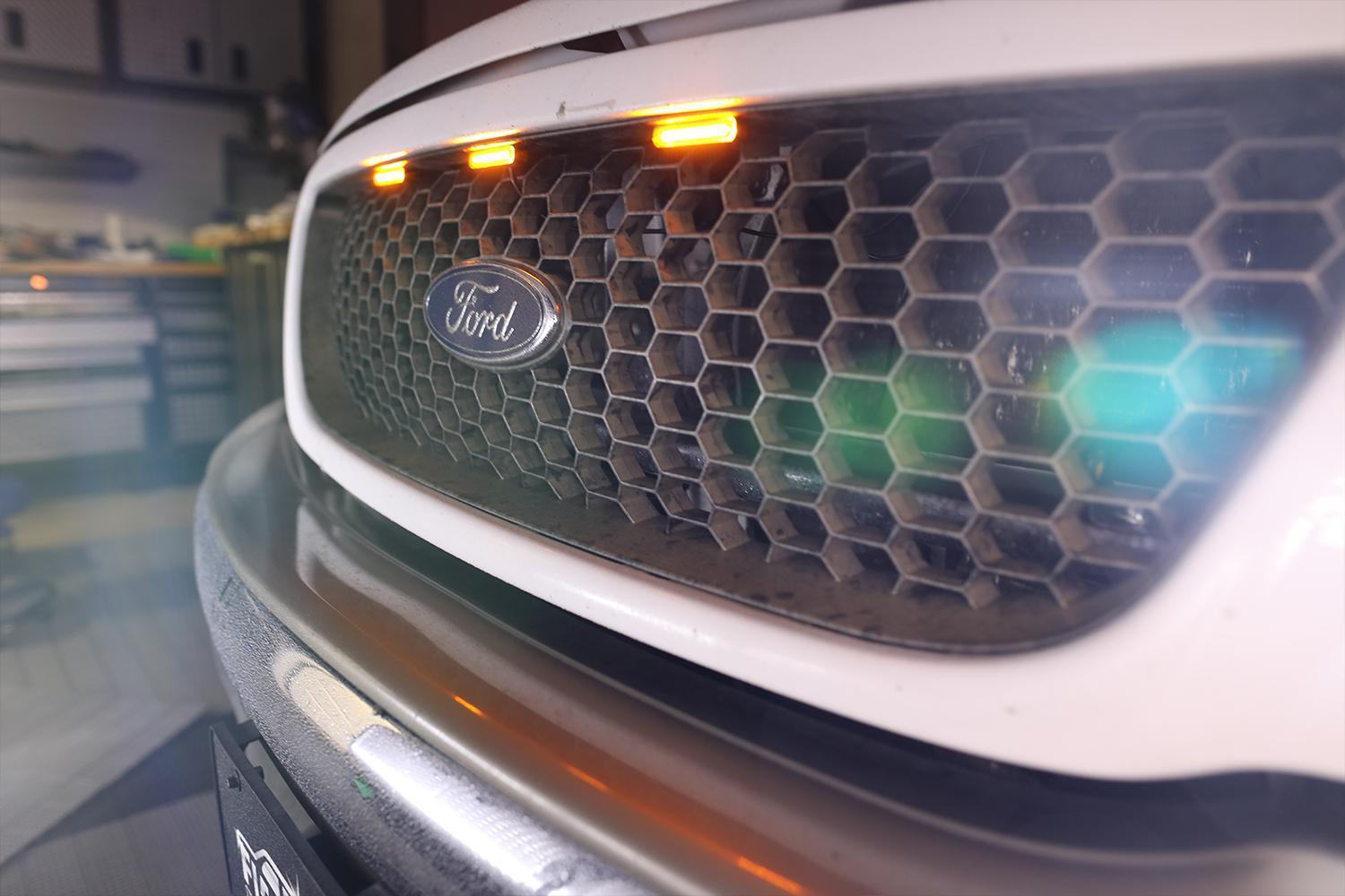 3-Piece Raptor Style Bumper Grille With Amber LED Lights For 2004-2019 Ford F-150 3 thumbnail image