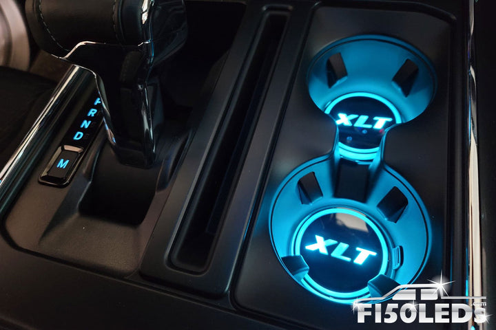 2024 F150 LED RGB Cup Holder Coaster Light Kit