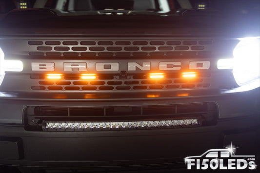 2021 - 2024 Ford Bronco SPORT Raptor Style Extreme Amber LED Grill Kit