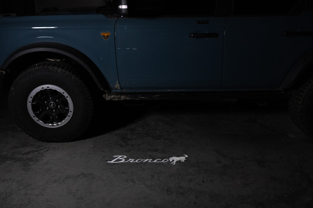 2021 - 2026 BRONCO LED MIRROR LOGO PUDDLE LIGHTS - F150LEDs.com