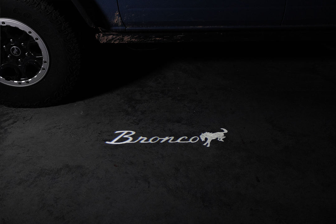 2021 - 2026 BRONCO LED MIRROR LOGO PUDDLE LIGHTS - F150LEDs.com