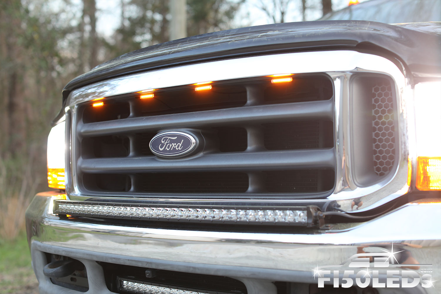 Raptor Style Grille For 2011-2016 Ford F250 F350 Super Duty – Matte Black, Honeycomb, W/ Letters
