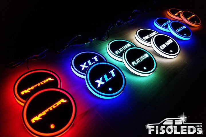 1997-03 F150 LED Cup Holder Coaster Kit-1998-2003 F150 LEDS-F150LEDs.com