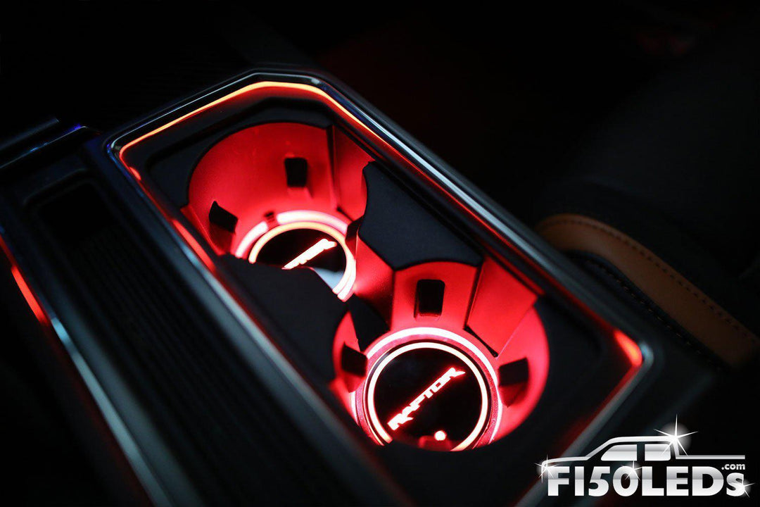 2010-14 F150 Raptor LED Cup Holder Coaster Kit-2010-14 F150 RAPTOR LEDS-F150LEDs.com