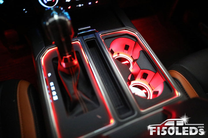 2010-14 F150 Raptor LED Cup Holder Coaster Kit-2010-14 F150 RAPTOR LEDS-F150LEDs.com