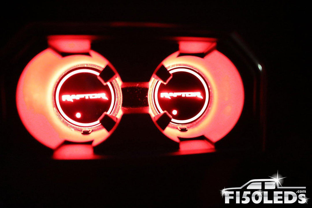 2010-14 F150 Raptor LED Cup Holder Coaster Kit-2010-14 F150 RAPTOR LEDS-F150LEDs.com