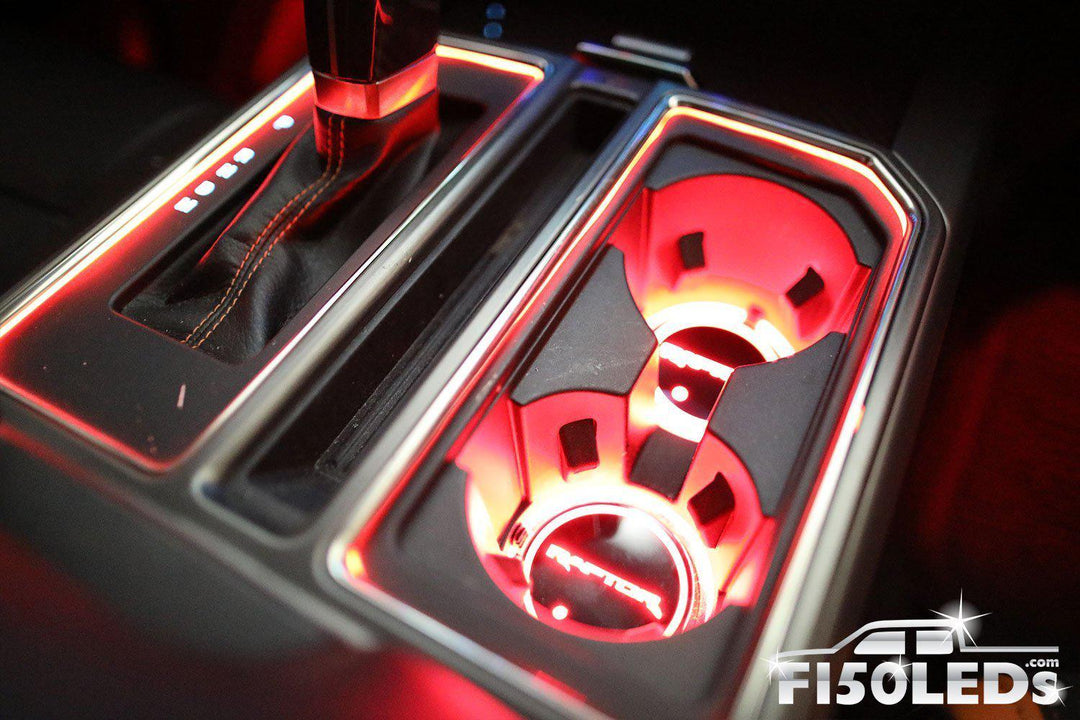 2010-14 F150 Raptor LED Cup Holder Coaster Kit-2010-14 F150 RAPTOR LEDS-F150LEDs.com