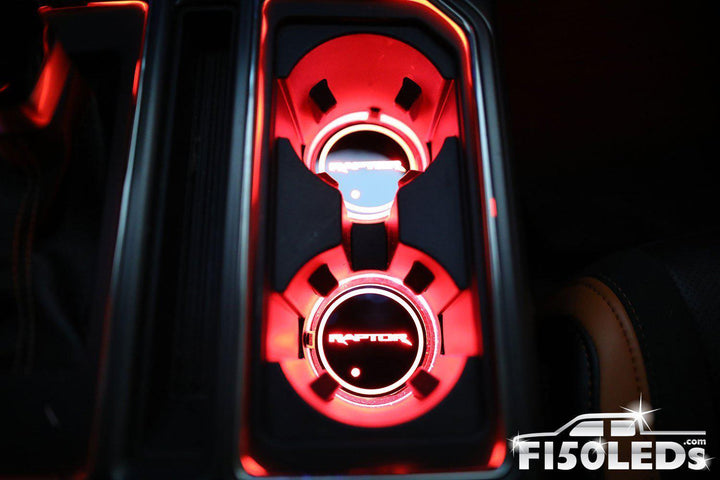 2010-14 F150 Raptor LED Cup Holder Coaster Kit-2010-14 F150 RAPTOR LEDS-F150LEDs.com