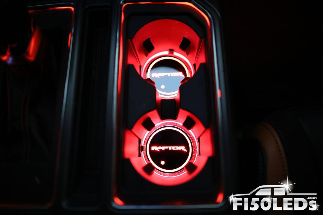 2010-14 F150 Raptor LED Cup Holder Coaster Kit-2010-14 F150 RAPTOR LEDS-F150LEDs.com