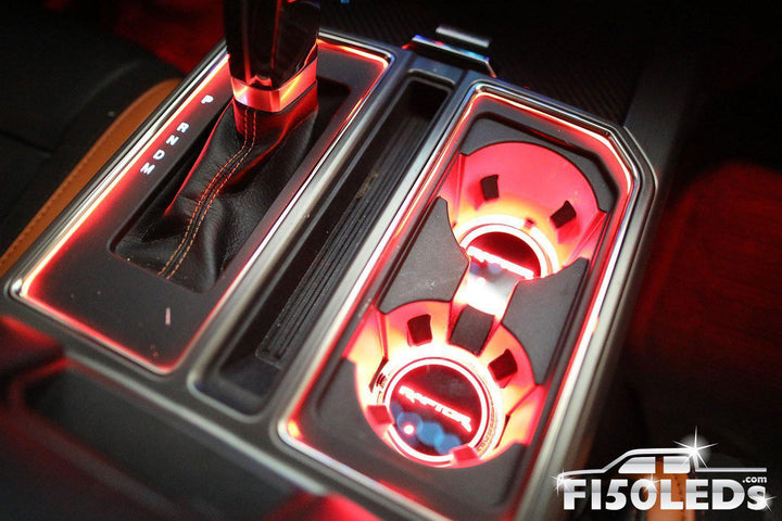 2010-14 F150 Raptor LED Cup Holder Coaster Kit-2010-14 F150 RAPTOR LEDS-F150LEDs.com