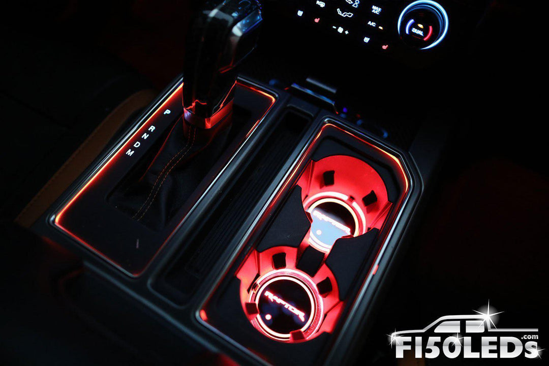 2010-14 F150 Raptor LED Cup Holder Coaster Kit-2010-14 F150 RAPTOR LEDS-F150LEDs.com