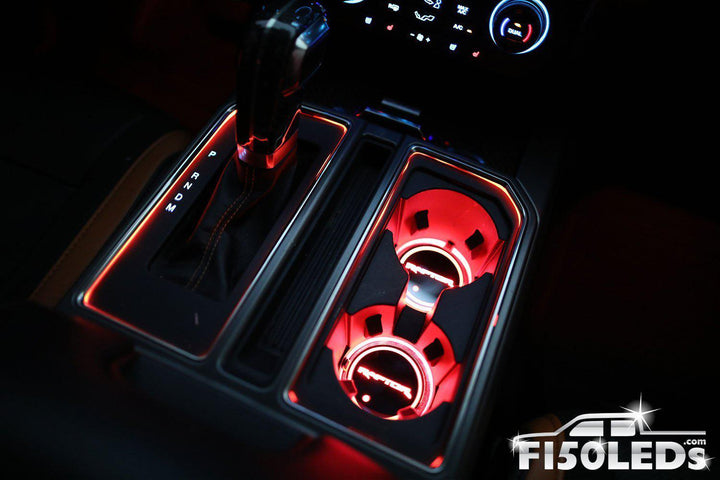 2010-14 F150 Raptor LED Cup Holder Coaster Kit-2010-14 F150 RAPTOR LEDS-F150LEDs.com