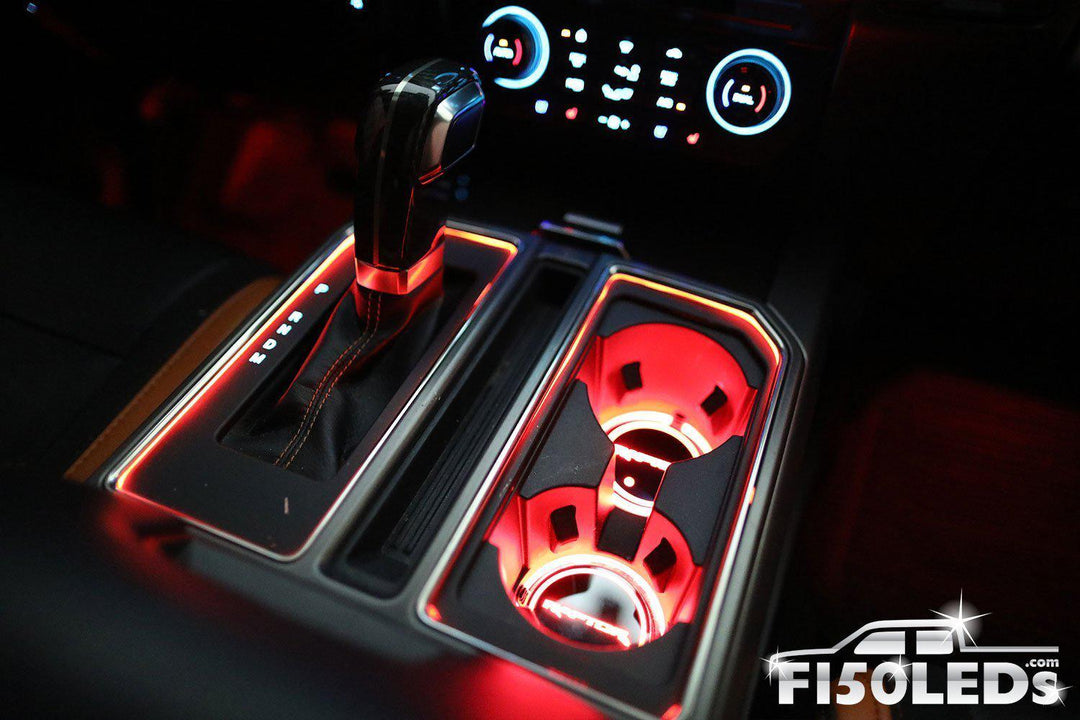 2010-14 F150 Raptor LED Cup Holder Coaster Kit-2010-14 F150 RAPTOR LEDS-F150LEDs.com