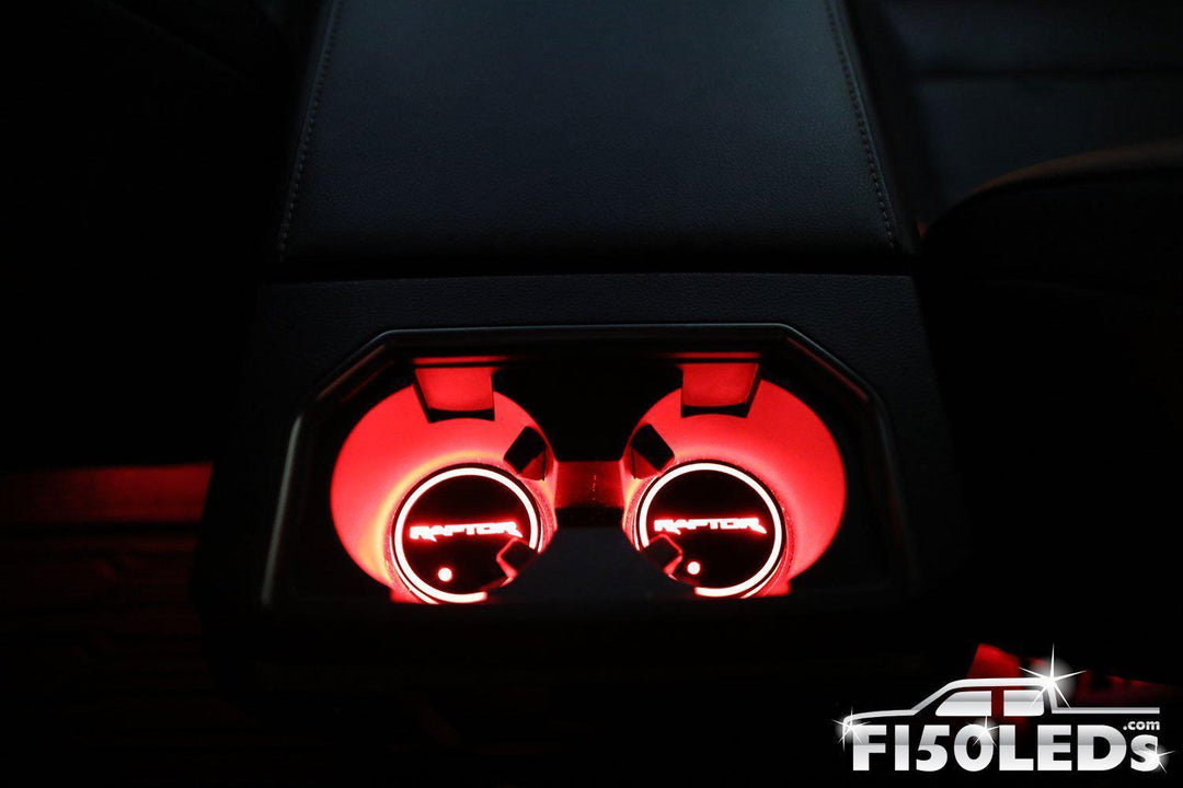 2010-14 F150 Raptor LED Cup Holder Coaster Kit-2010-14 F150 RAPTOR LEDS-F150LEDs.com