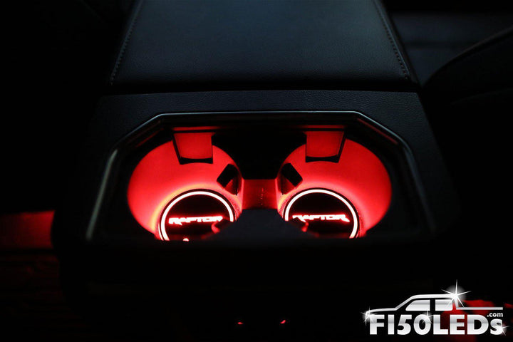 2010-14 F150 Raptor LED Cup Holder Coaster Kit-2010-14 F150 RAPTOR LEDS-F150LEDs.com