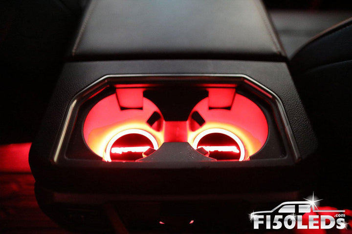 2010-14 F150 Raptor LED Cup Holder Coaster Kit-2010-14 F150 RAPTOR LEDS-F150LEDs.com