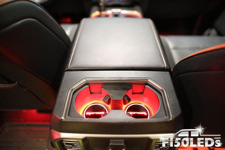 2010-14 F150 Raptor LED Cup Holder Coaster Kit-2010-14 F150 RAPTOR LEDS-F150LEDs.com