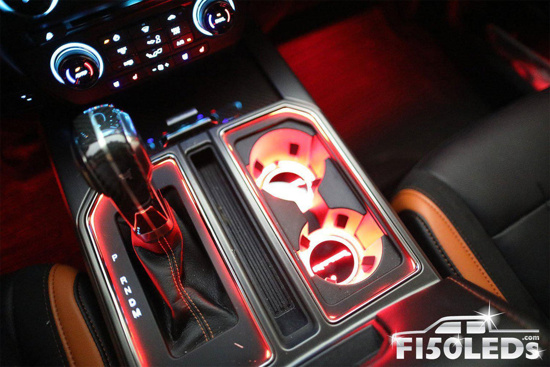 2010-14 F150 Raptor LED Cup Holder Coaster Kit-2010-14 F150 RAPTOR LEDS-F150LEDs.com