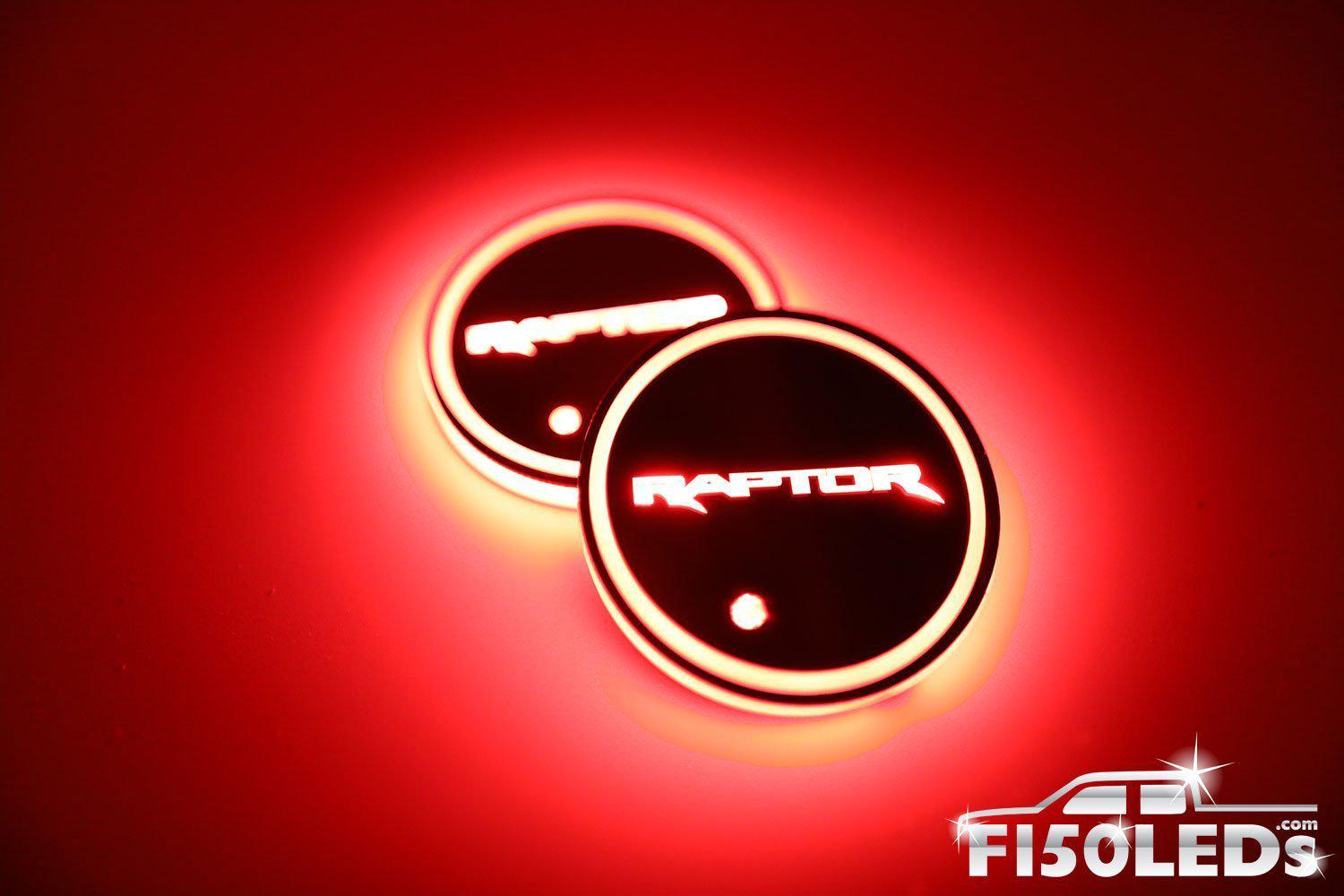 2010-14 F150 Raptor LED Cup Holder Coaster Kit-2010-14 F150 RAPTOR LEDS-F150LEDs.com