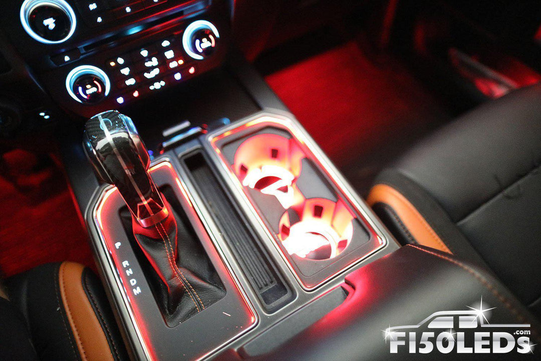 2010-14 F150 Raptor LED Cup Holder Coaster Kit-2010-14 F150 RAPTOR LEDS-F150LEDs.com