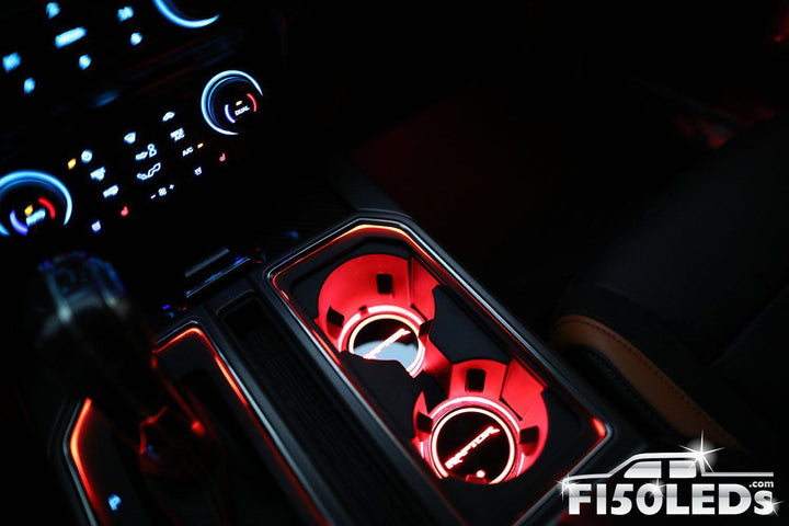 2010-14 F150 Raptor LED Cup Holder Coaster Kit-2010-14 F150 RAPTOR LEDS-F150LEDs.com