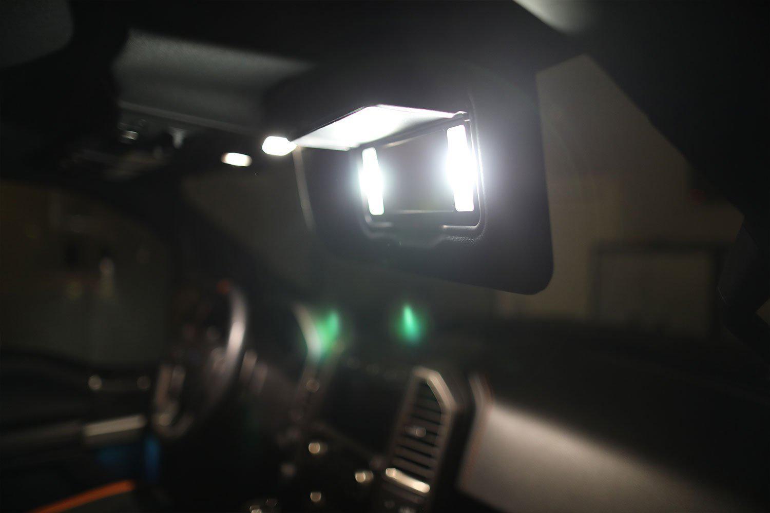 2015-17 F-150 Front Interior Vanity Mirror LED Light Kit-2015-18 F150 LEDS-F150LEDs.com