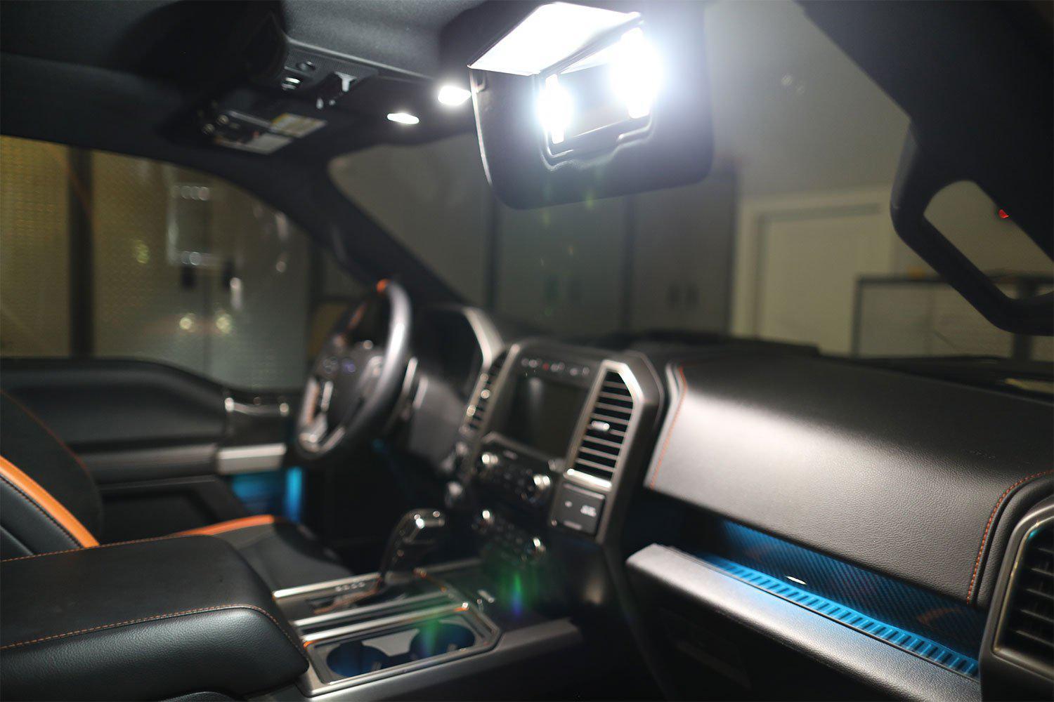 2015-17 F-150 Front Interior Vanity Mirror LED Light Kit-2015-18 F150 LEDS-F150LEDs.com