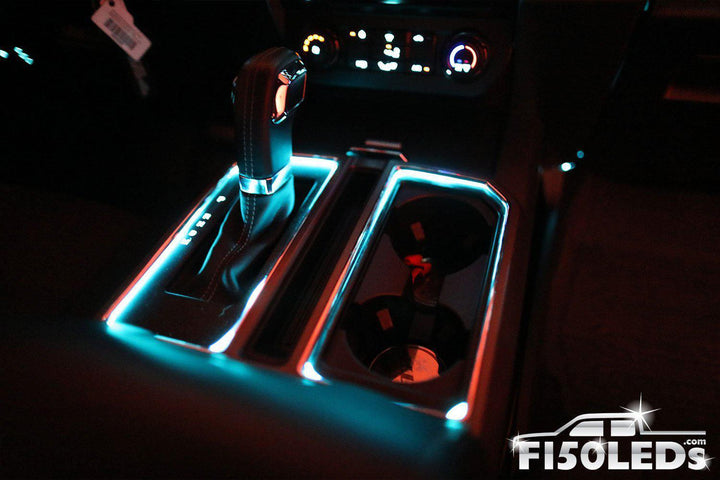 2015 - 2020 F150 Interior Cup Holder Ring Light Kit-2015-18 F150 LEDS-F150LEDs.com