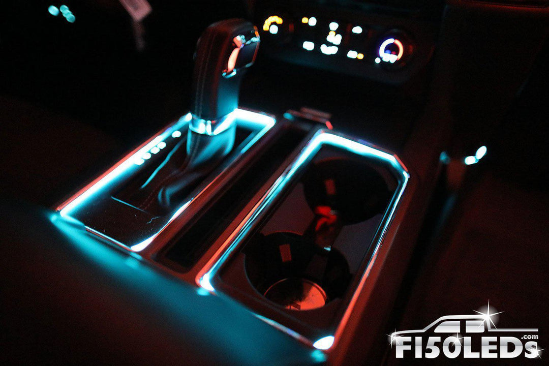 2015 - 2020 F150 Interior Cup Holder Ring Light Kit-2015-18 F150 LEDS-F150LEDs.com