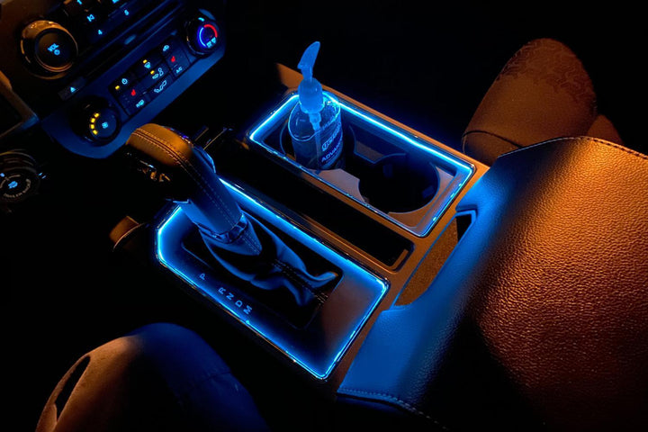 2015 - 2020 F150 Interior Cup Holder Ring Light Kit-2015-18 F150 LEDS-F150LEDs.com