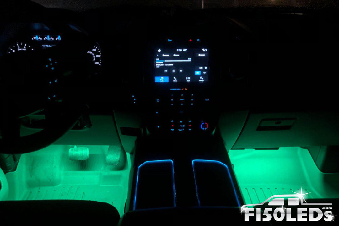 2015 - 2020 F150 Interior Cup Holder Ring Light Kit-F150LEDs.com