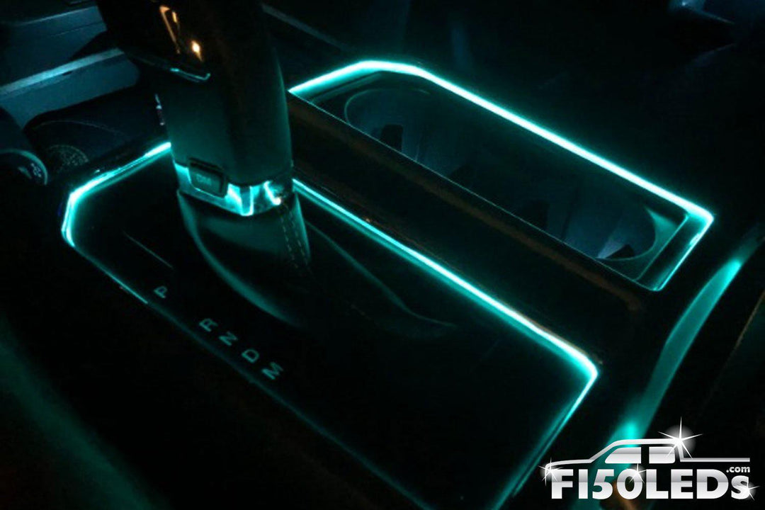 2015 - 2020 F150 Interior Cup Holder Ring Light Kit-2015-18 F150 LEDS-F150LEDs.com