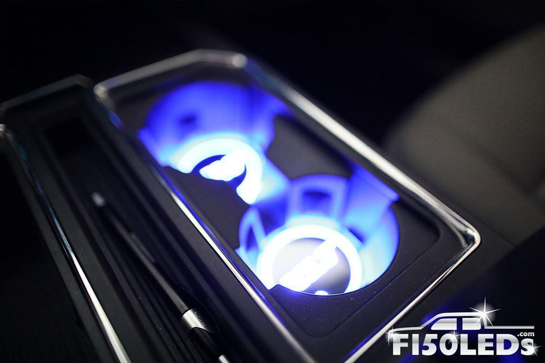 2015 - 2020 F150 LED Cup Holder Coaster Kit-2015-18 F150 LEDS-F150LEDs.com