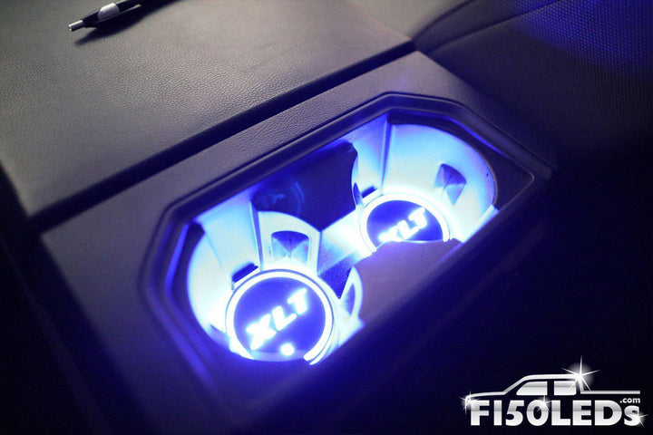 2015 - 2020 F150 LED Cup Holder Coaster Kit-2015-18 F150 LEDS-F150LEDs.com