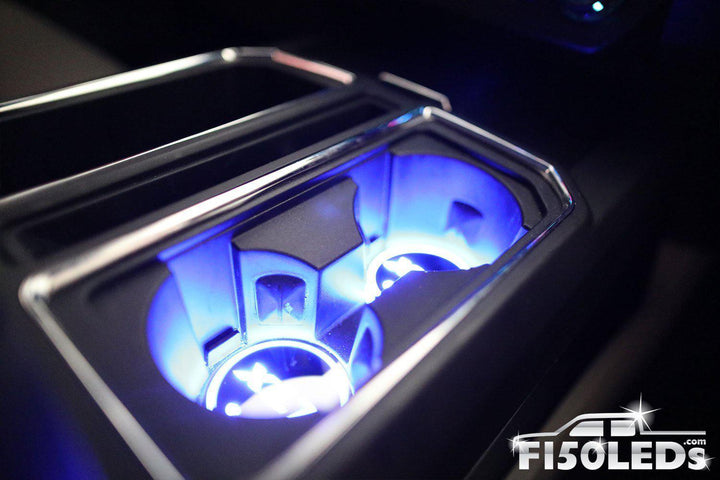 2015 - 2020 F150 LED Cup Holder Coaster Kit-2015-18 F150 LEDS-F150LEDs.com