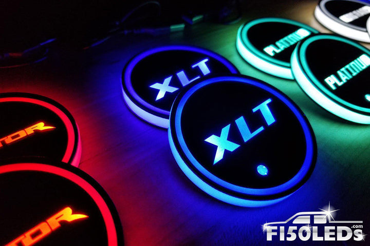 2015 - 2020 F150 LED Cup Holder Coaster Kit-2015-18 F150 LEDS-F150LEDs.com