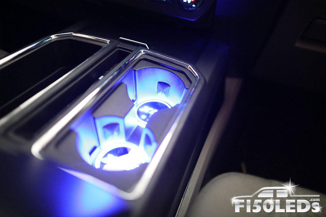 2015 - 2020 F150 LED Cup Holder Coaster Kit-2015-18 F150 LEDS-F150LEDs.com