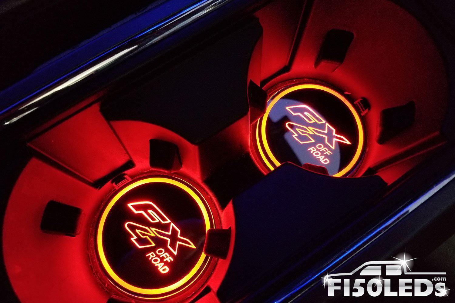 2015 - 2020 F150 LED Cup Holder Coaster Kit-2015-18 F150 LEDS-F150LEDs.com