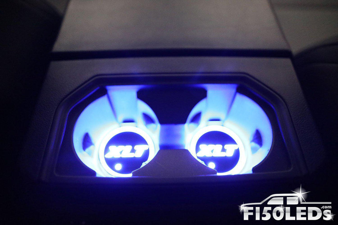 2015 - 2020 F150 LED Cup Holder Coaster Kit-2015-18 F150 LEDS-F150LEDs.com