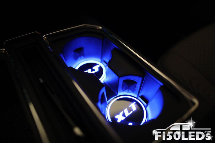 2015 - 2020 F150 LED Cup Holder Coaster Kit-2015-18 F150 LEDS-F150LEDs.com