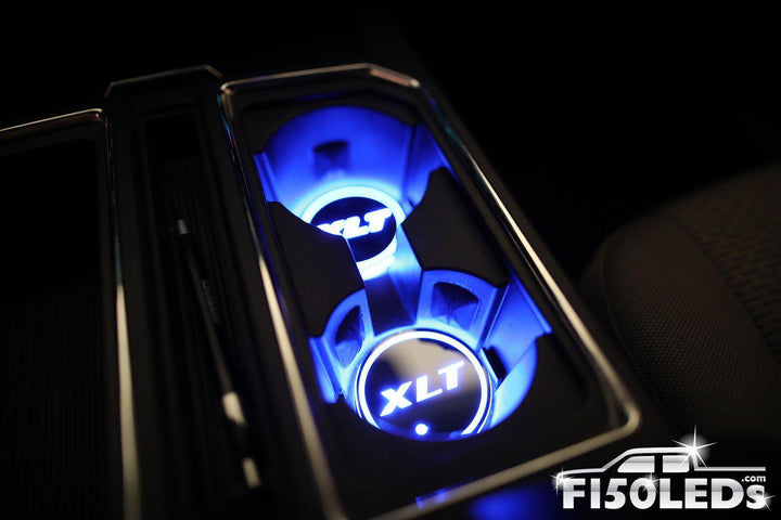 2015 - 2020 F150 LED Cup Holder Coaster Kit-2015-18 F150 LEDS-F150LEDs.com