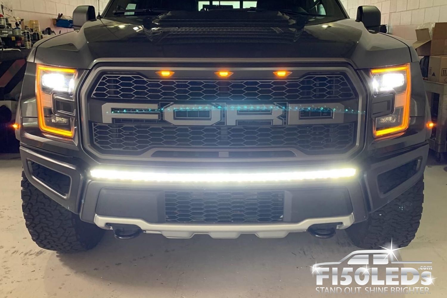 2017 - 2020 F150 Raptor 44" PALADIN 210W Curved CREE XTE LED Bumper Bar-2017-18 F150 RAPTOR LEDS-F150LEDs.com