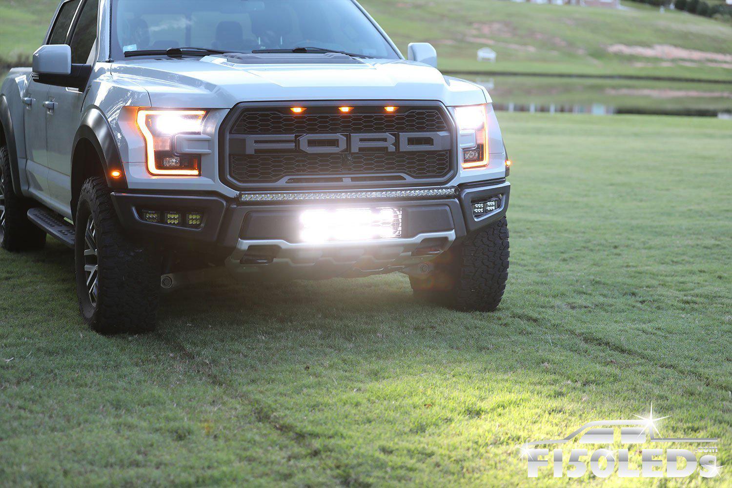 2017 - 2020 F150 Raptor PALADIN Curved CREE XTE LED Lower Intake Bar System-2017-18 F150 RAPTOR LEDS-F150LEDs.com