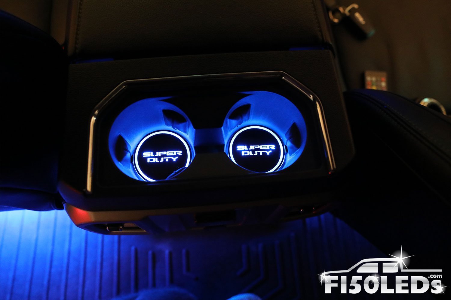 2017 - 2020 F250 Super Duty LED Cup Holder Coaster Kit-2017 - 2020 F250 Super Duty-F150LEDs.com